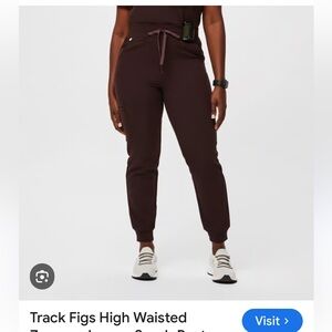 TALL figs high waisted Zamora joggers in espresso